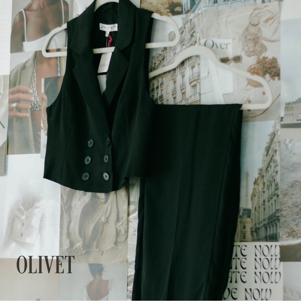 Free People Set Black Vest and Trousers | NWT